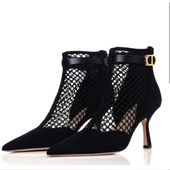 Dior “Dior-I” Suede and Mesh Booties Ankle Boots Black Size 7 - Picture 13 of 13